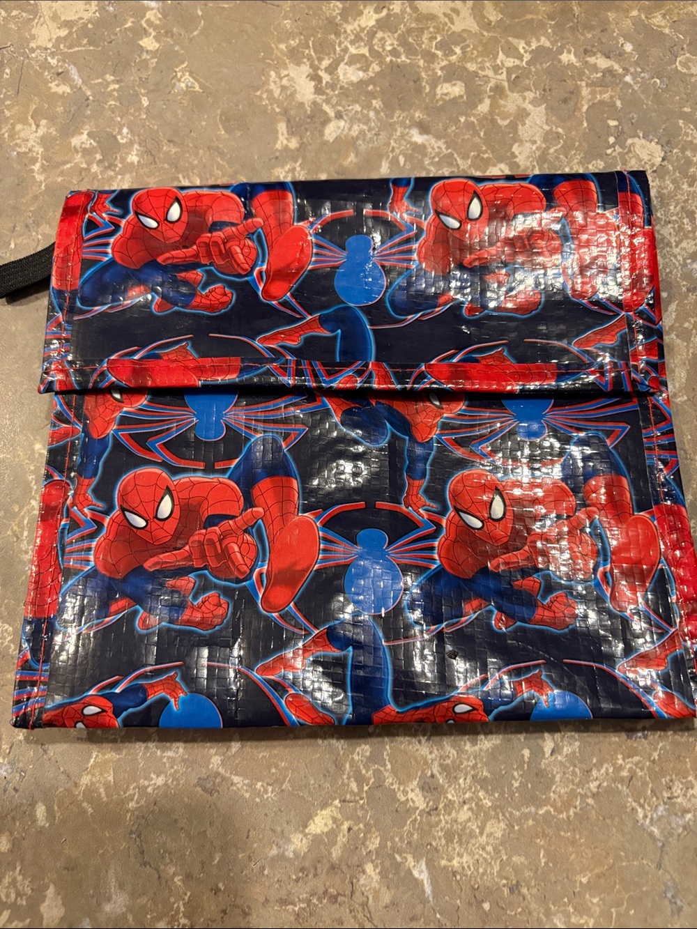 Spider-Man Foldover Lunch Pouch – Red & Blue Marvel Print